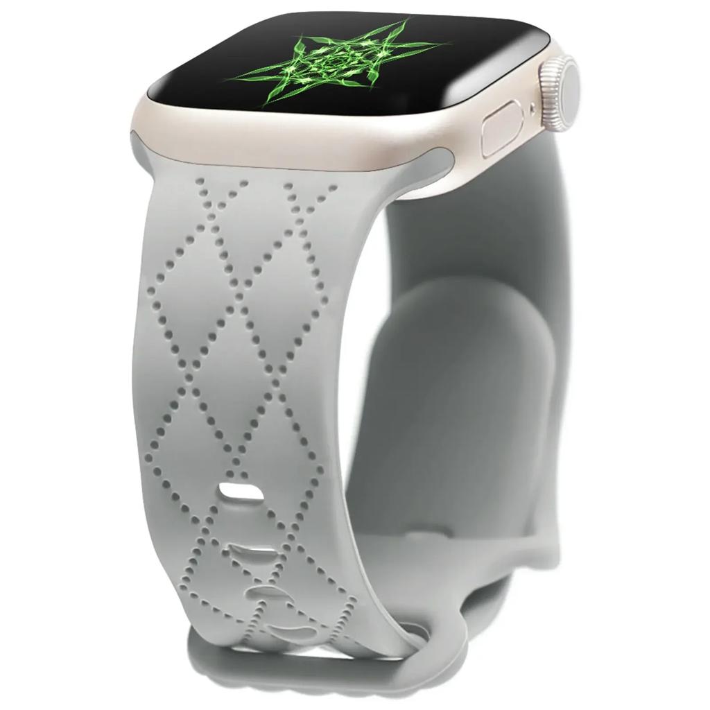 Силиконовый ремешок с гравировкой Для Apple Watch Ремешок 42 мм 44 мм 45 мм 41 мм 49 мм 40 мм браслет correa iwatch Серия 8 9 SE 7 6 5 4 3 Ultra