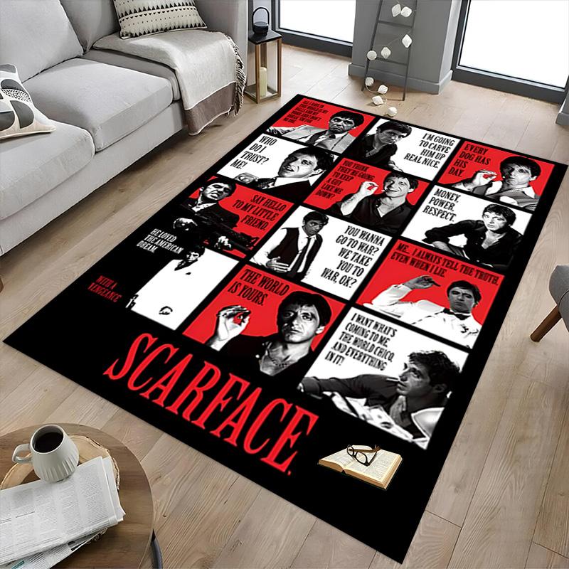 Scarface Power Corruption Carpet For Playroom Bedroom Living Room Sofa Home Decorkids Game Area Rug Nonslip Floor Mat