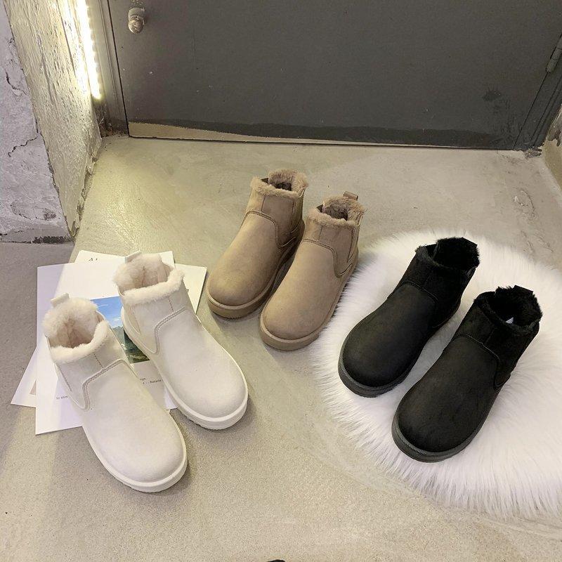 Snow Boots Women's Fleece Thickening Winter New Short Boots Ladies Warm Cotton Shoes Plus Size Women's Shoes Winter Fleece
