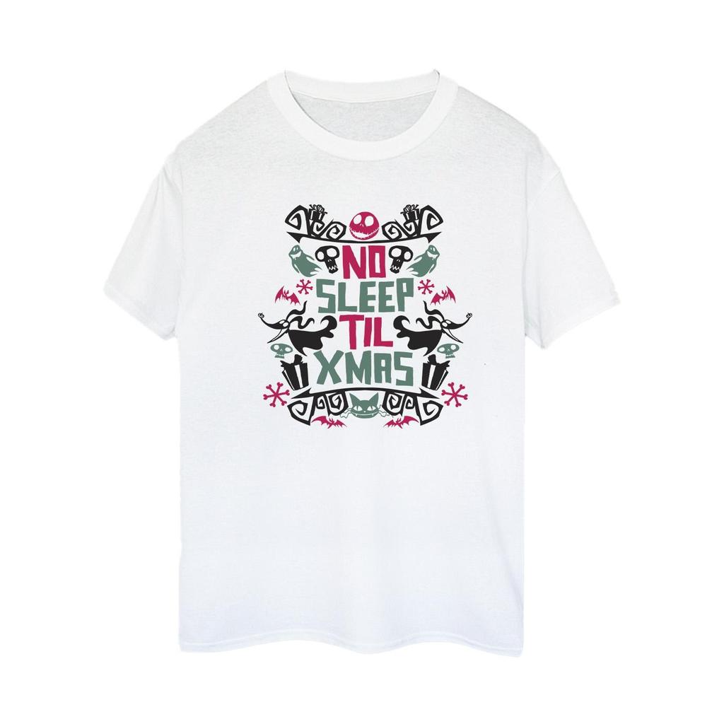 Disney Womens/Ladies The Nightmare Before Christmas No Sleep Til Xmas Cotton Boyfriend T-Shirt