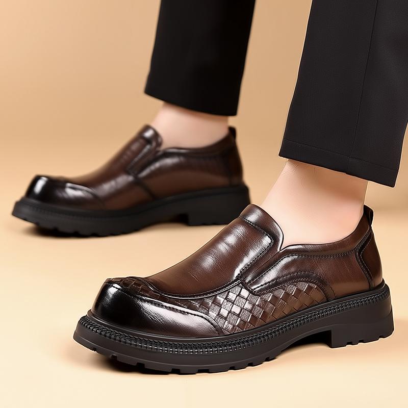Slip On Business Men'S Leather Shoes Gentleman British Style Daily Office And Work  Adult Luxury Shoes Black Classic
