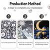 Pearl painting diy sticky diamond creative crescent moon cottage lake flowers diamond painting kit living room hanging painting