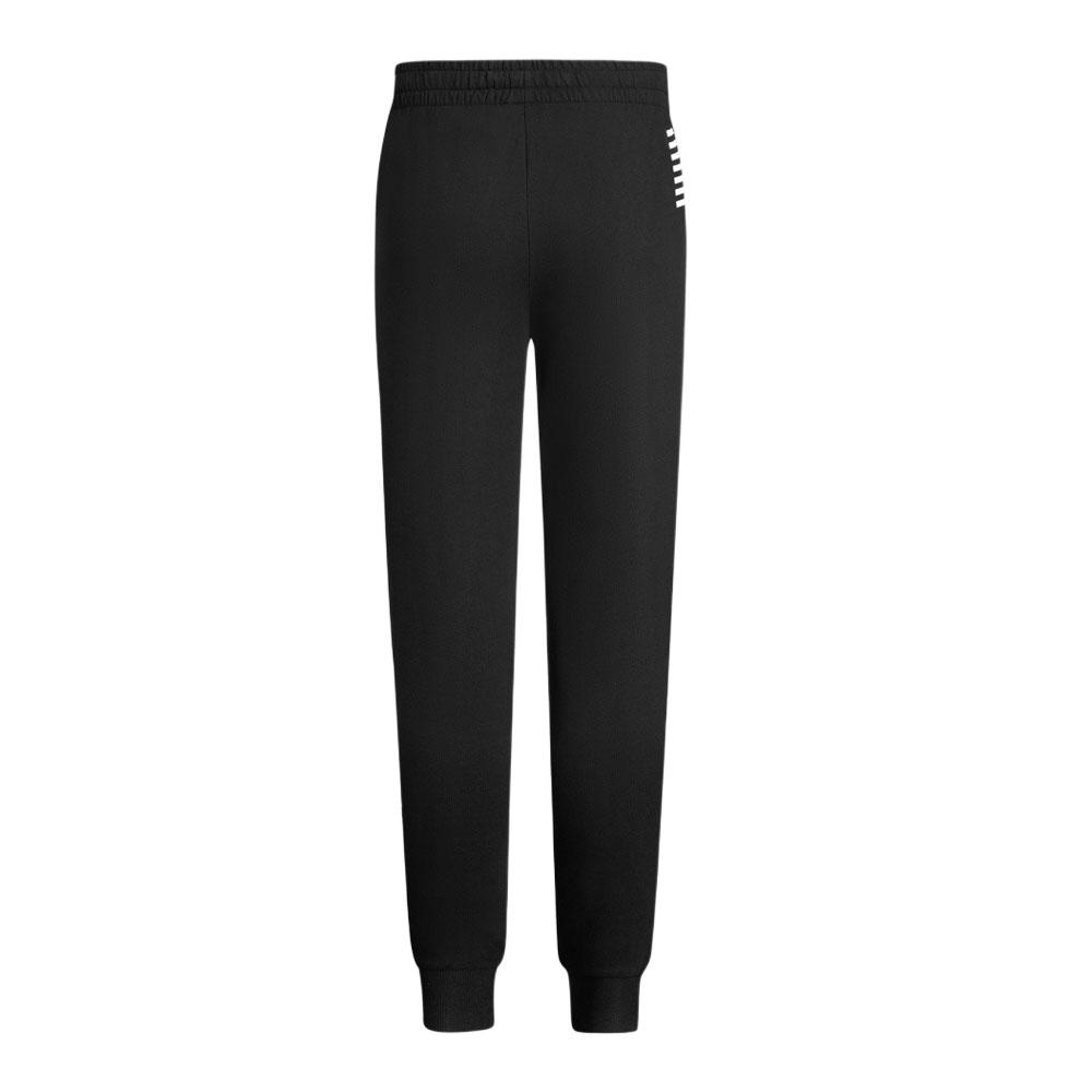 Emporio Armani EA7 Осень/Зима 24 Серия Core Identity Однотонные трикотажные джоггеры с принтом логотипа и манжетами Мужские брюки Черный 8NPP66-PJVRZ-1200