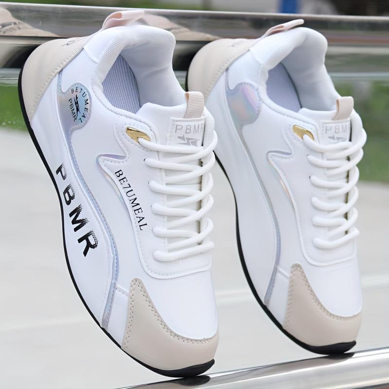 Женские кроссовки с цветным буквенным декором, удобные кроссовки на нескользящей платформе со шнуровкой, универсальные низкие кроссовки для ходьбы