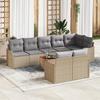 9-piece Garden Sofa Set with Beige Cushions In Synthetic Rattan, 2-seater Garden Sofa with Cushions 3347469