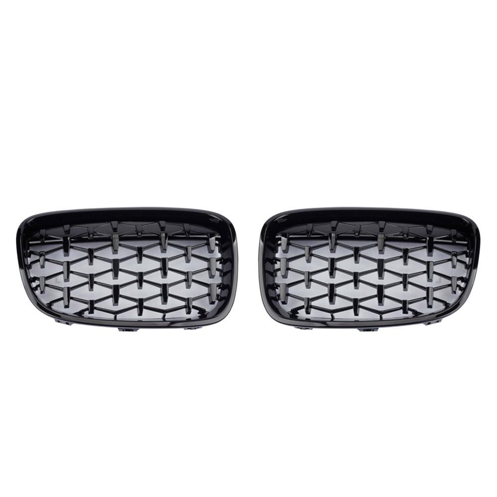 Chrome Black Diamond Kidney Grille Grill 1 Pair Outdoor Anti-resistance Repairing Parts for BMW 1 Series F20 F21 2011-2014