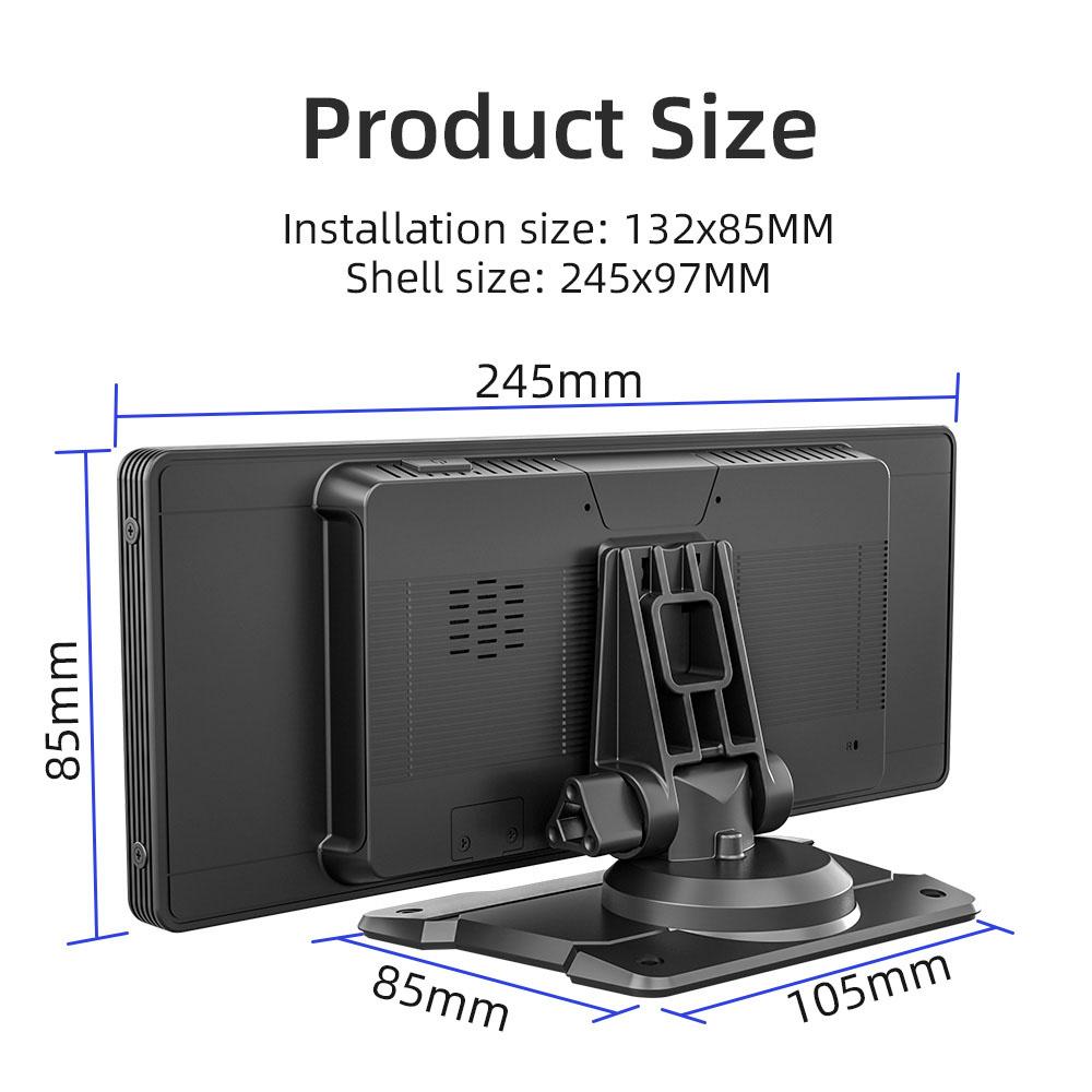 9.3Inch Car Radio Dash Cam Video Recorder MP5 Player Wireless CarPlay Android Auto Touch Screen Bluetooth