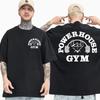 2024 Powerhouse Gym Print T-shirt Men Women Running Bodybuilding Oversized Short Sleeve Tee Summer Cotton T Shirts Clothes Tops