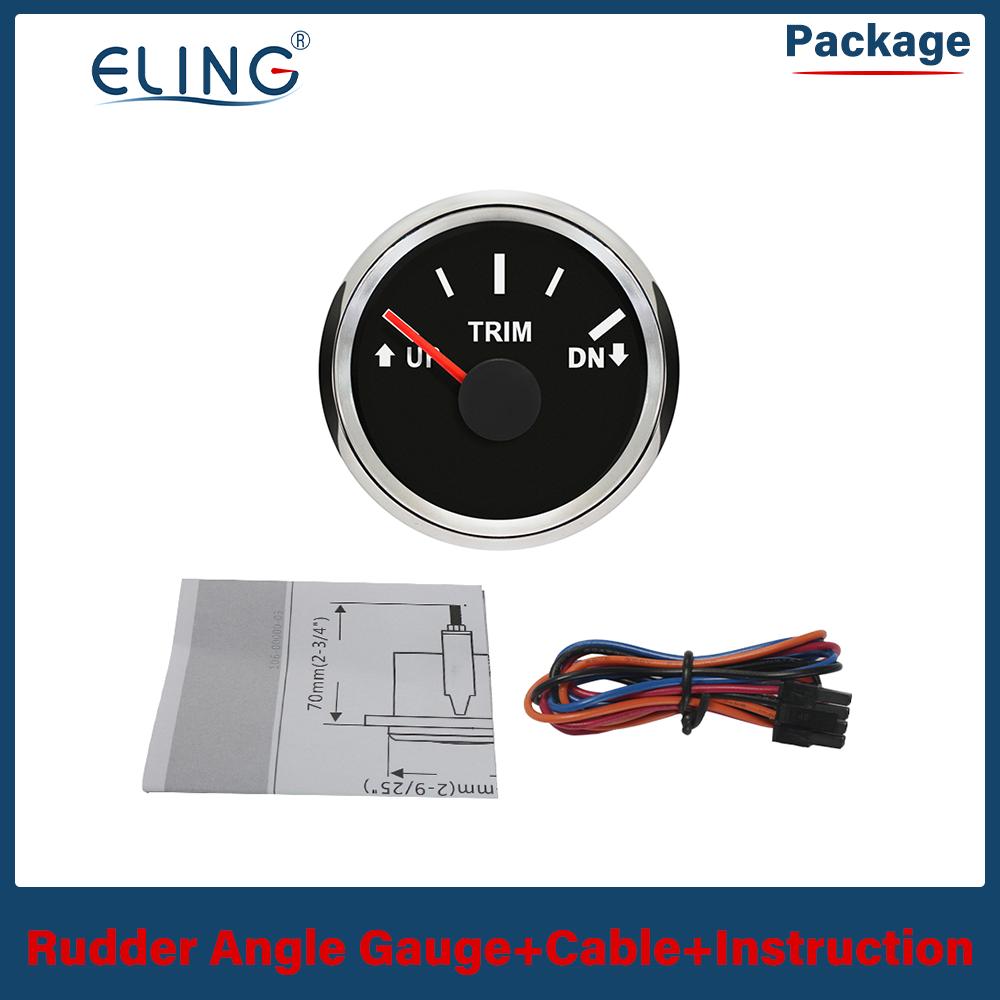ELING New 52mm Waterproof Marine Trim Gauge Meter UP-DN Inboard Outboard Engine 0-190ohm Signal 12V 24V With Red Backlight