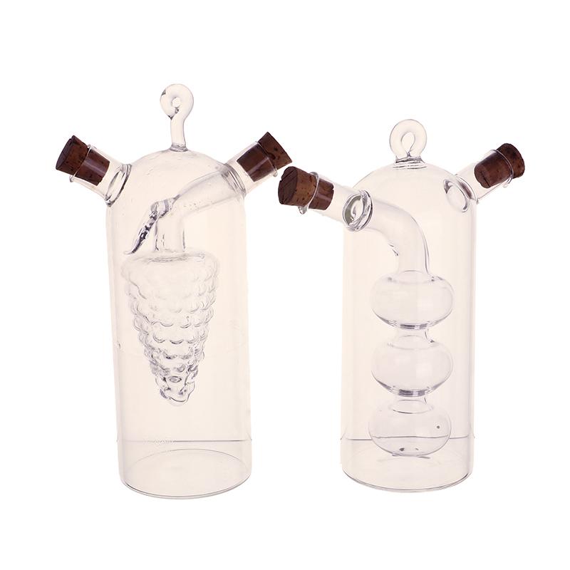 1 шт. 2-в-1 двухслойная бутылка, соус, масло, уксус, стеклянная бутылка, герметичные кухонные бутылки для хранения приправ, банки, кухонные инструменты