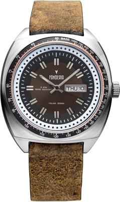 Мужские часы Fondelier THE GAMBLER 6A004UM1, официально импортированные, коричневые,