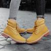 Fashion Autumn/Winter Men's Yellow Boots 2024 Fashion Quality Unisex Ankle Boots Plush Warm Leather Boots For Men High Top Work Shoes
