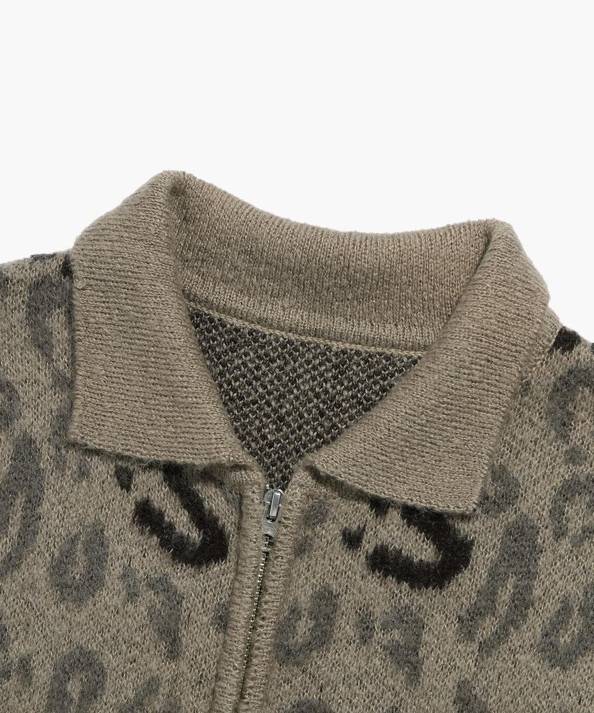 ISTKUNST U Leopard Pattern Knit Zip Up_Brown(Ik2Cfmk690A)
