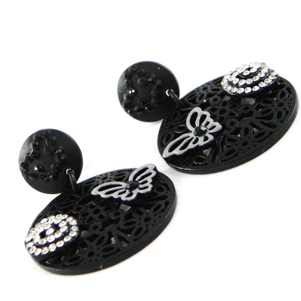 NOA [H8883] - Дизайнерские серьги «Кармен» черно-белые