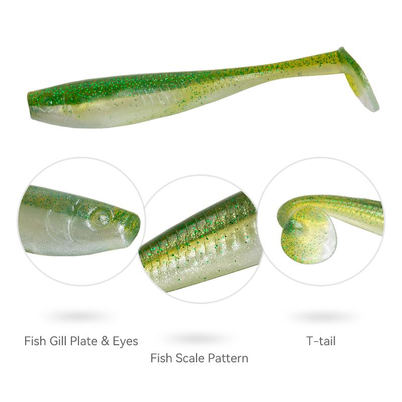 Kingdom Силиконовая рыболовная приманка Softwhale Wobblers, двухцветная джиг-воблеры, искусственная приманка из термопластичного каучука/ПВХ, приманка для плавания, снасти для карпа и окуня