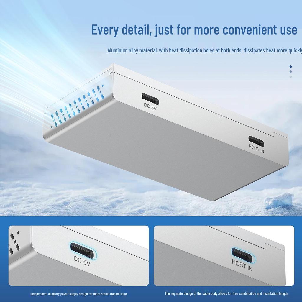 Магнитный USB-хаб, док-станция с выдвижной направляющей для ноутбуков и настольных компьютеров с Type-C