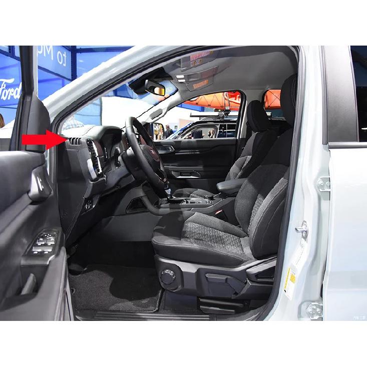 For Ford Ranger 2024 Carbon Fiber Style Upper Front Air Vent Outlet Cover Dashboard Trim Bezel Frame Molding Garnish