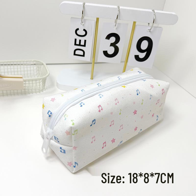 Korean Polka Dot Large Capacity Square Pencil Case, Student Stationery Bag