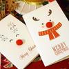 Christmas Exquisite Greeting Card Cartoon Three-Dimensional Elk Hair Ball Nose Postcard Gift Party Supplies