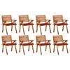 Day and Night - Day and Night Garden Chairs 8 Units Solid Teak Wood with Cushions