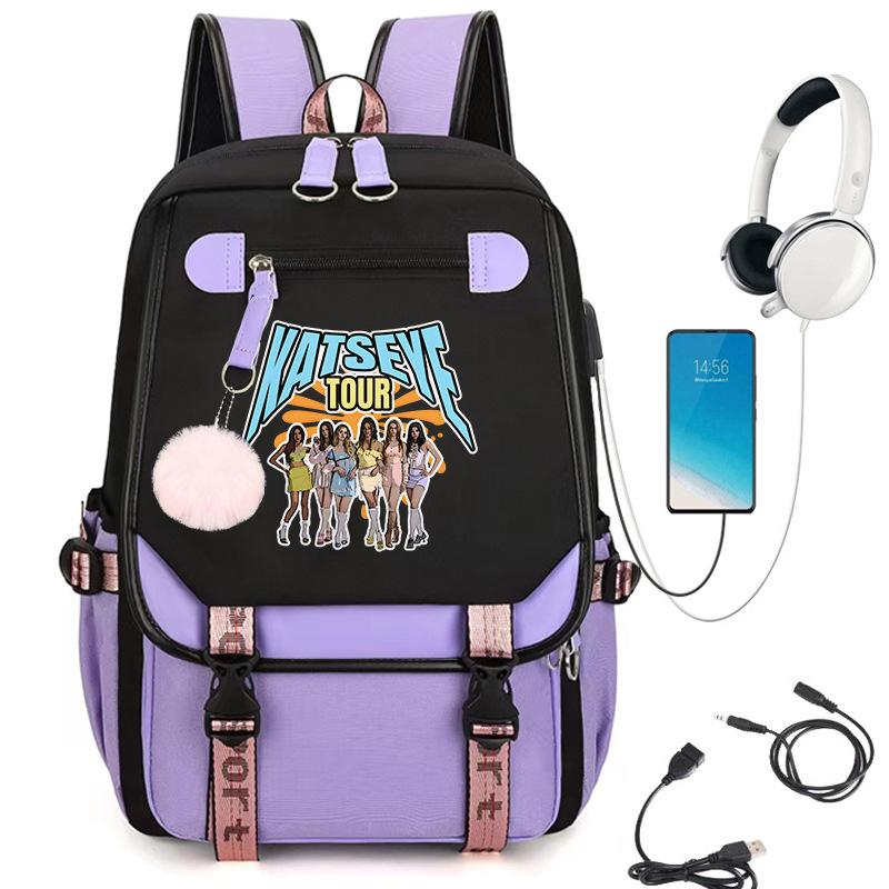 KATSEYE School Backpack for Students Fashion Laptop Daypack Lightweight Water-Resistant Large Capacity 60123-16