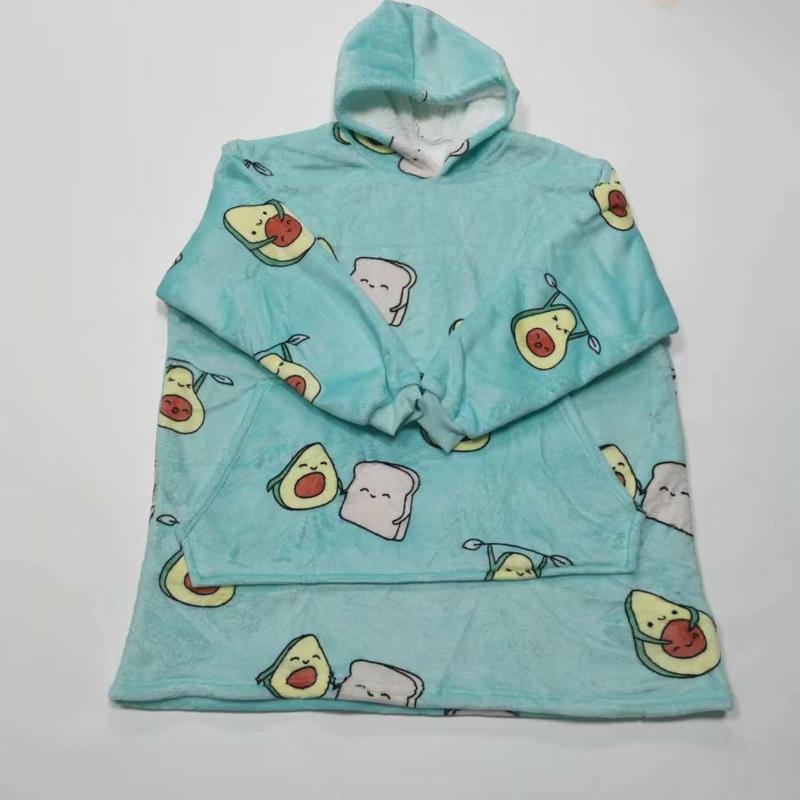 Унисекс флисовый плед-пуловер с капюшоном для тепла на улице и защиты от холода