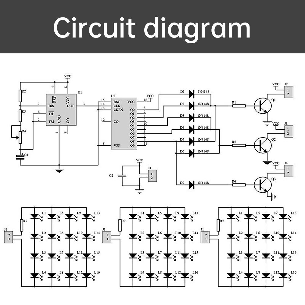 CD4017+NE555 Красный Белый Синий Светодиодный Водяной Светильник Производство DIY Комплект Сварка Обучение Электронный Модуль Запасные Части TJ-56-715 DC 12V