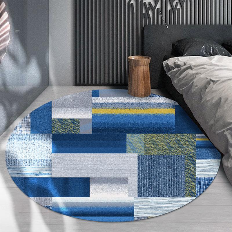 Круглый ковер для гостиной Геометрический абстрактный ковер под журнальный столик и диван Домашний ковер для спальни Прикроватный ковер