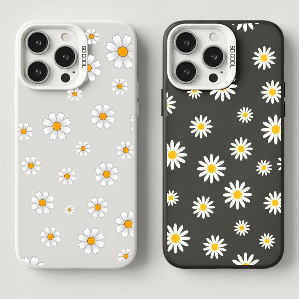 Модный Чехол для Телефона с Цветком Ромашки Для IPhone 17e Air 16e 17 14 Pro Max 16 12 15 11 13 Plus Ударопрочный Долговечный Y2k Роскошный Чехол