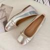 Silver Bow Mary Jane Shoes Children's 2025 New Sweet Shallow Mouth One Pedal Inner Height Increase Ballet Shoes