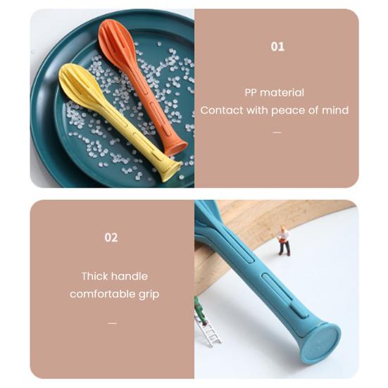 Портативный набор столовых приборов 3-в-1 с вилкой, ложкой, ножом, пищевой, многоразовый, для кемпинга на открытом воздухе, пикника, пеших походов