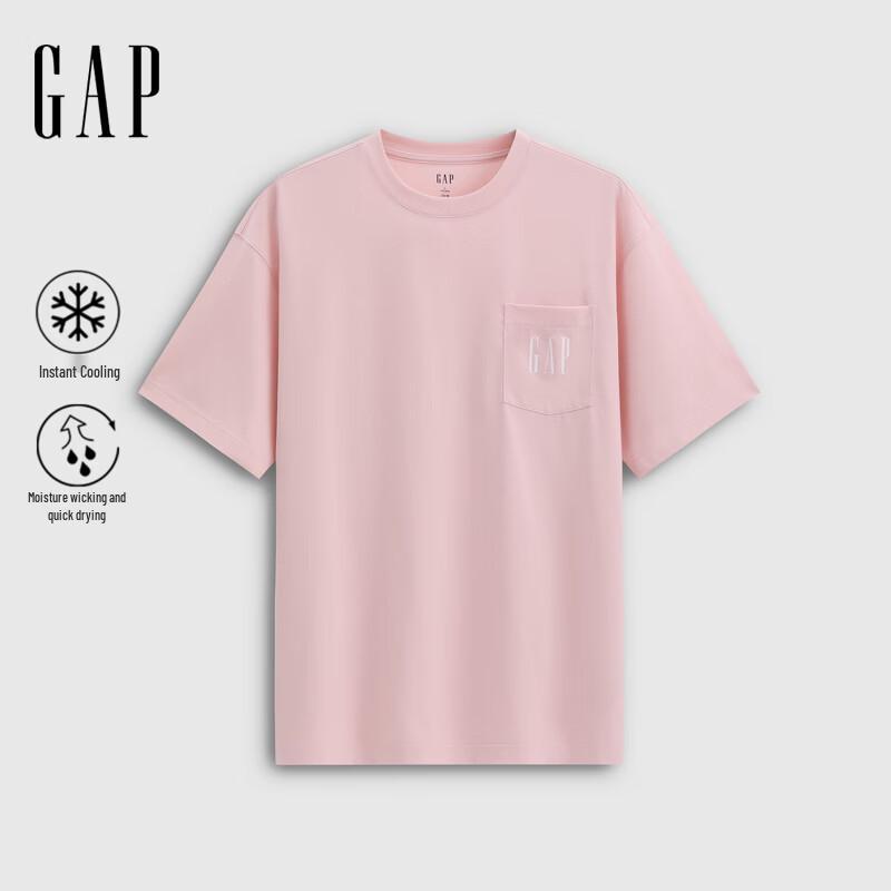Gap Унисекс свободная короткая футболка с принтом логотипа и карманом