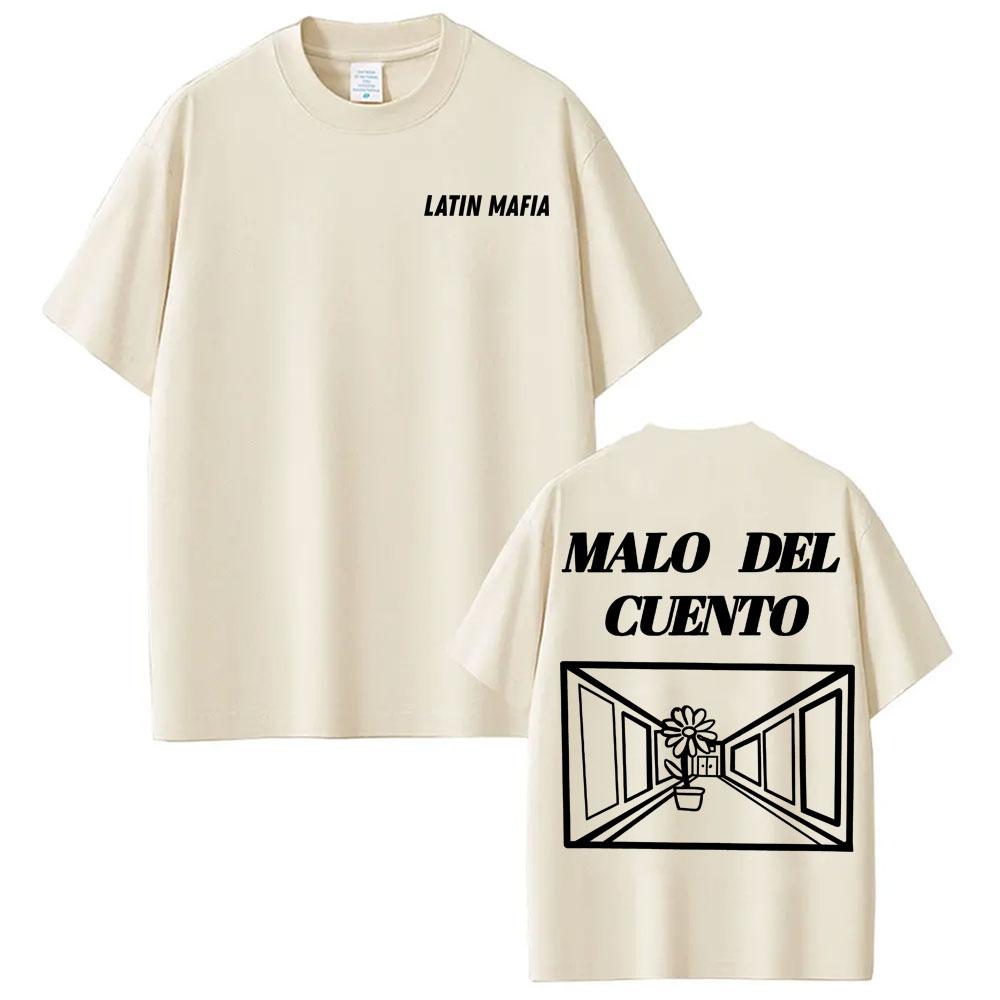 Band Latin Mafia Malo Del Cuento Graphic Tee Shirt Unisex Women Casual Crewneck Oversized T Shirts Harajuku Vintage Gothic Tshirts