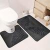 2pcs Fern Leaf Embossed Memory Foam Bath Mat Non-Slip Absorbent Floor Rug for Bathroom Toilet Home Soft Shower Carpet
