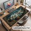 Mushroom Forest Theme Customized Mouse Pad Personalized Print Name Text Desk Mat For Home Office Table Decor