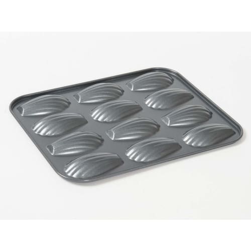 cotta Tiffany Madeleine Mold (12 pieces), Black, Dimensions: 26 x 20 x 1.4 cm (Size of each piece: 7.2 x 4.1 x 1.4 cm), 88657