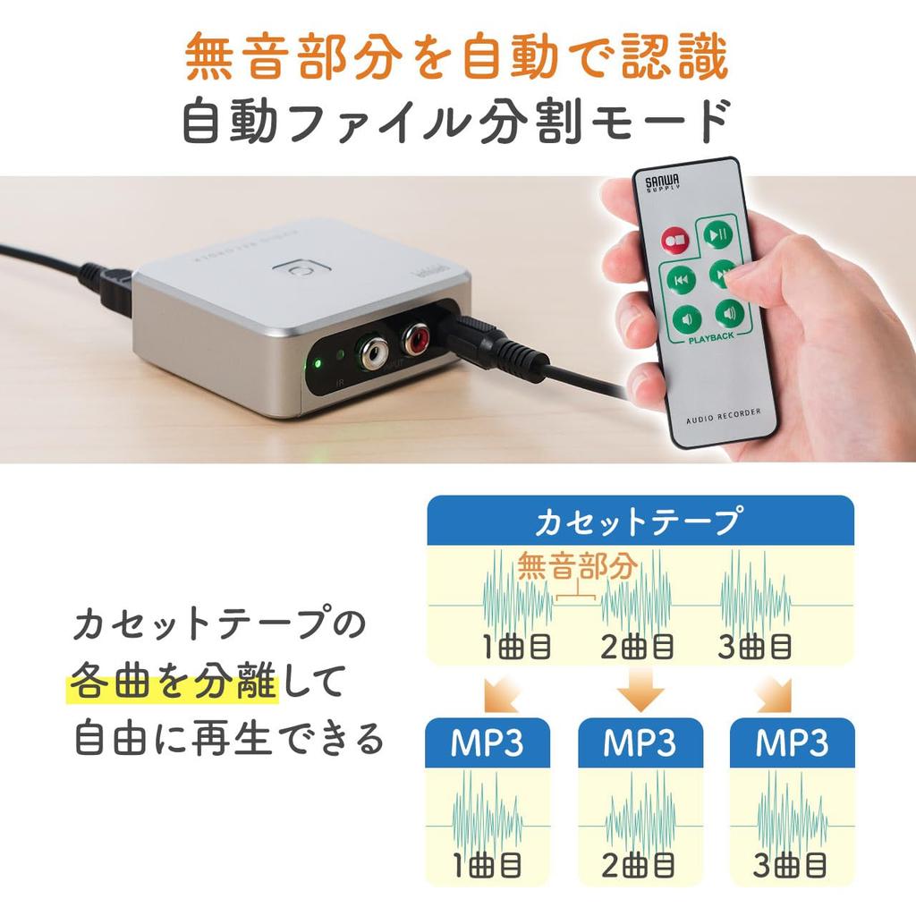 Sanwa Direct Аудио Без Компьютера Аналоговое Аудио Память MP3 Мини Внешний Захват, Требуется, Цифровизация, SD/USB Хранение, Кассетный/MD/Пластиночный Конвертер,