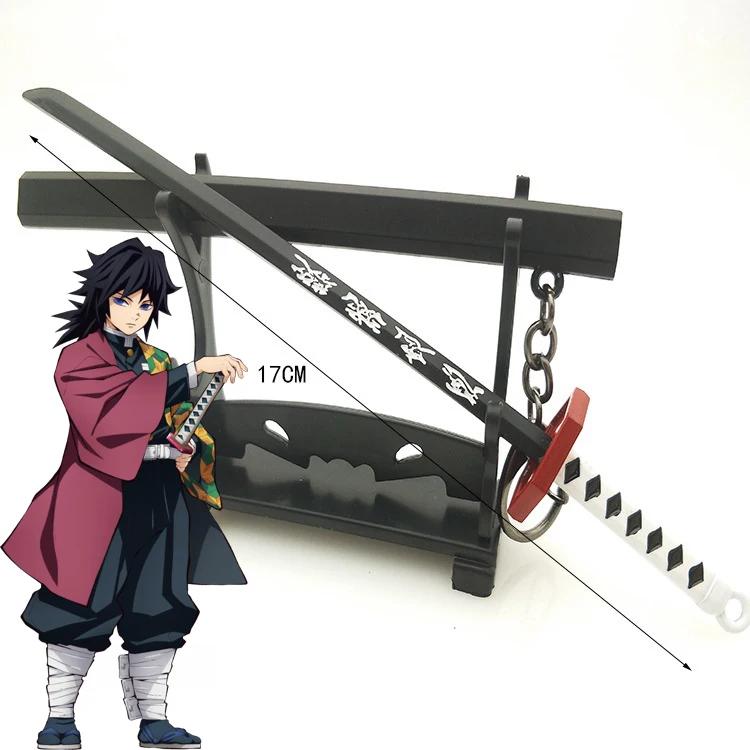 17 см Мини-катана Клинок Истребителя Демонов Аниме Kimetsu No Yaiba Танджиро Шинобу Меч Настоящая Японская Катана Металлическая Самурайская Сабля Игрушка Подарок
