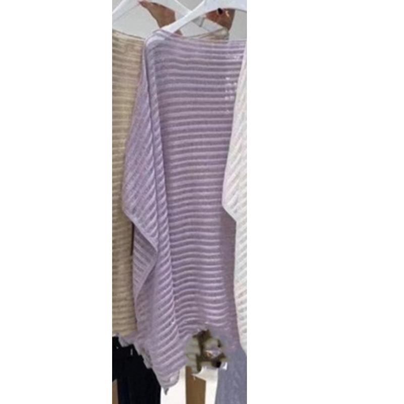 Летняя трикотажная солнцезащитная женская блузка с вырезом, прозрачный пуловер, свитер с рукавами «летучая мышь», шаль, свободный повседневный простой накидка, нестандартная длинная рубашка