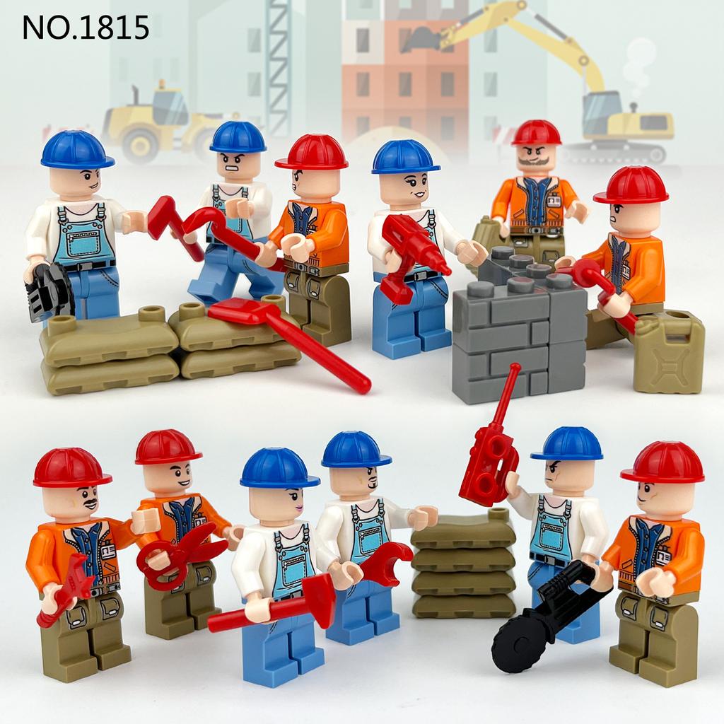 1815 City Series of Construction Project Human Model Small Particle Assembling Building Block Toys