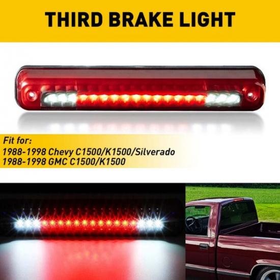 Red For 1988-1998 Chevy CK1500 Silverado GMC LED 3rd Brake Light Cargo Lamp EA