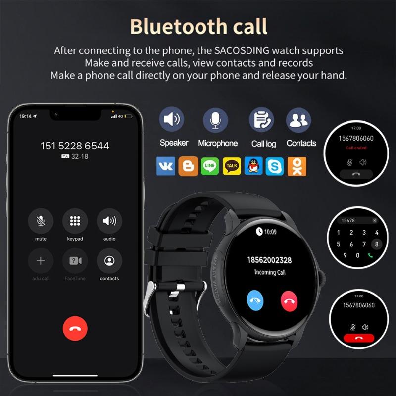 Bluetooth Call Smart Watch Women 1.43inch Amloed Watches Men Sports Fitness Tracker Heart Rate Smartwatch For Android IOS