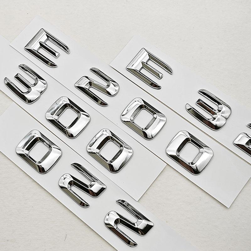 For Mercedes Benz E Class E320 E300 E220 E200 Rear Trunk Badge Emblem Decals Car ABS Chrome Logo Auto Exterior Accessories AB1