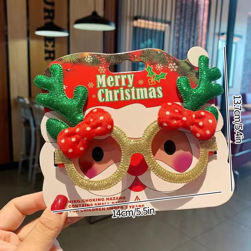 Christmas Glasses Decorative Glasses with Sticker Christmas Decoration Gift for Girls Women Xmax Party Costume Accessory Navidad