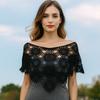 Бохо Шик Кружевной Шарф Пончо Тюль Кружево Поддельный Воротник Ажурный Жилет Платье Декоративный Наплечник