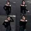 Black Top With One Shoulder Neckline For Fall Fashion Comfort