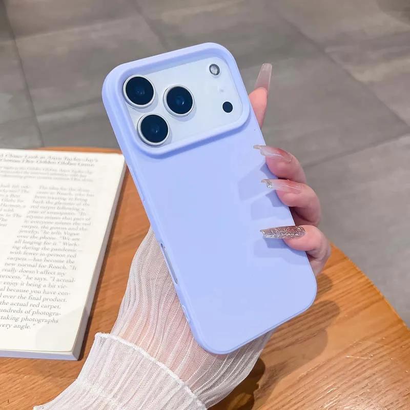 Роскошный матовый чехол из силикона TPU конфетного цвета с мягким на ощупь покрытием для IPhone 17 Air 16E 15 14 13 Pro Max, устойчивый к пятнам, противоударный чехол