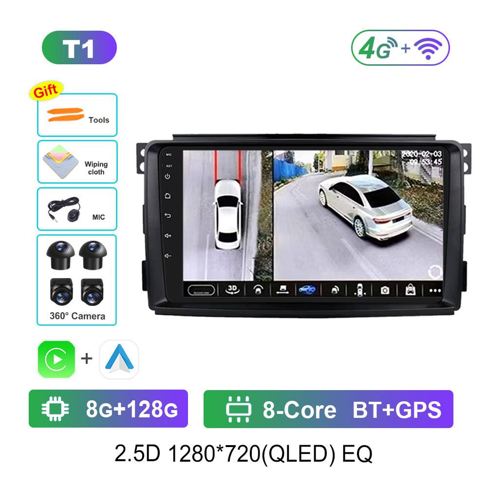 Мультимедийный плеер с автомагнитолой Android 14 для Mercedes Benz Smart Fortwo 451 2010 - 2015, GPS-навигация, Wi-Fi, HD-экран, Автоинструменты