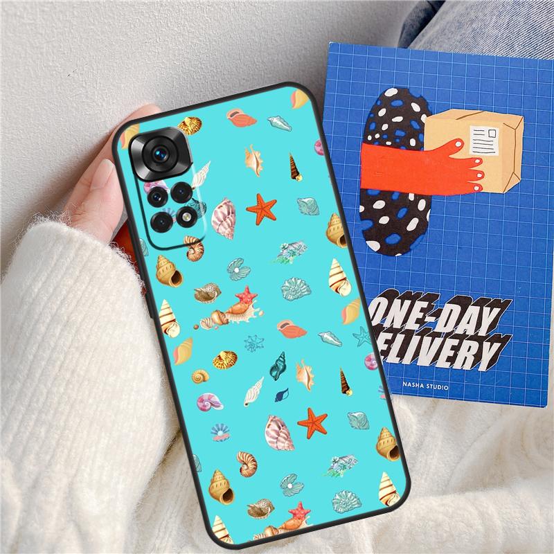 Ракушка Ракушка Морское Искусство Чехол Для Xiaomi Redmi Note 13 Pro 14 9 10 11 12 9S 10S 11S 12S Redmi 13C 10C 12C 14C Чехол