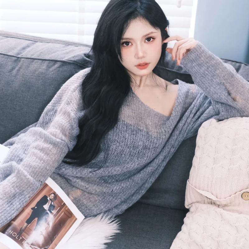 Свободный ажурный свитер с длинными рукавами и тонкими отверстиями, милая и классная трикотажная рубашка с защитой от солнца, женский ретро-свитер на весну и осень